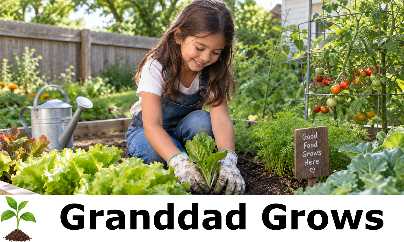 Young girl growing vegetables | Grandad Grows